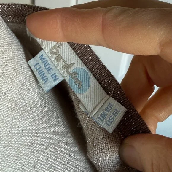 Boden Milano Shimmer Shimmer Knit Dress Beige quarter sleeves US 6L - Picture 5 of 8